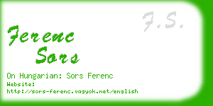 ferenc sors business card